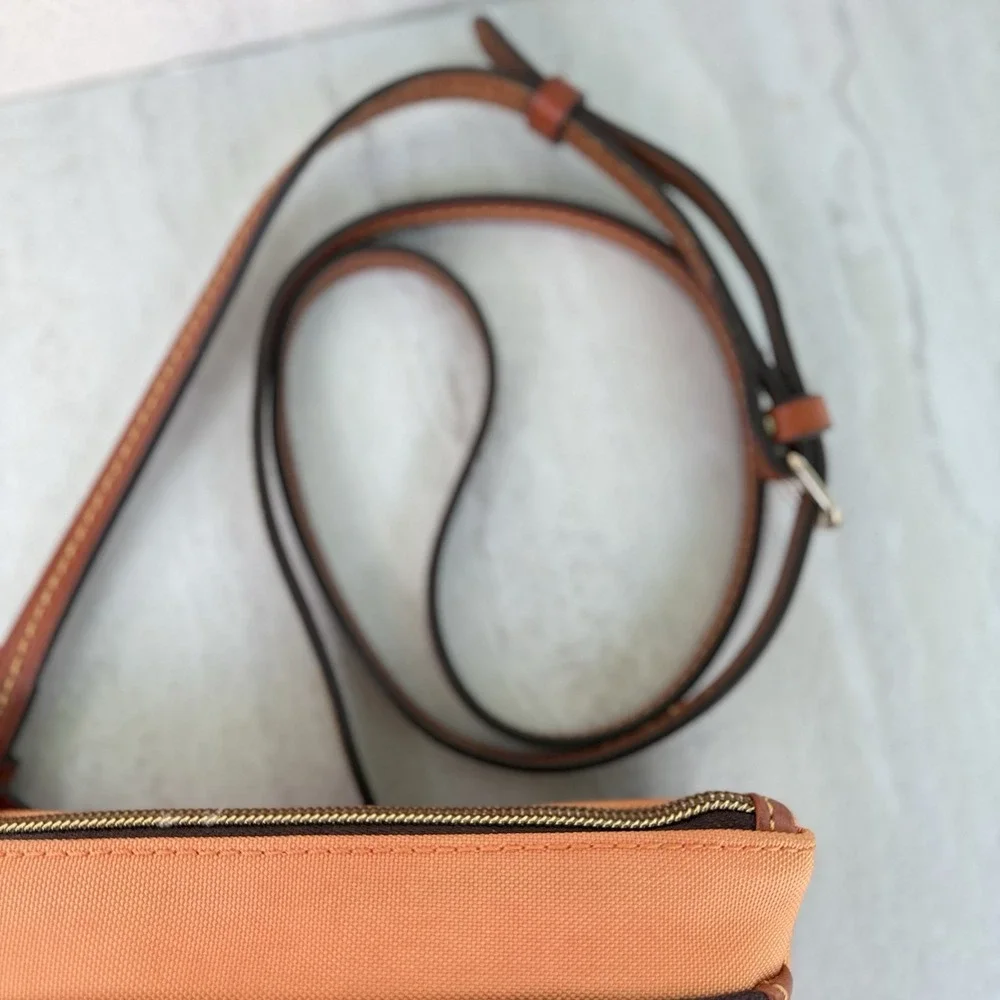 Dooney & Bourke Nylon Orange  North South Triple Zip Crossbody #7626